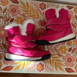 Sorel White Furry Baby Boots